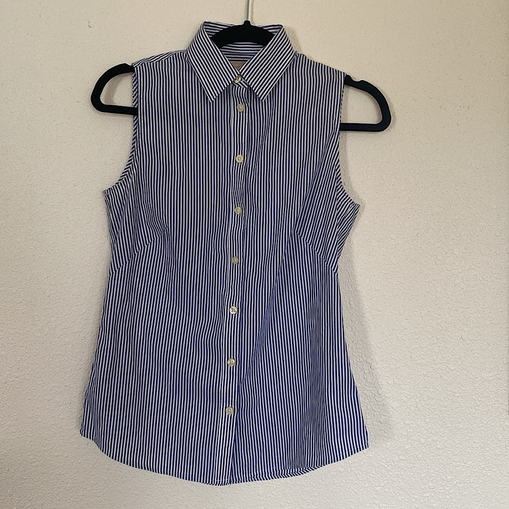 90s striped button up tank